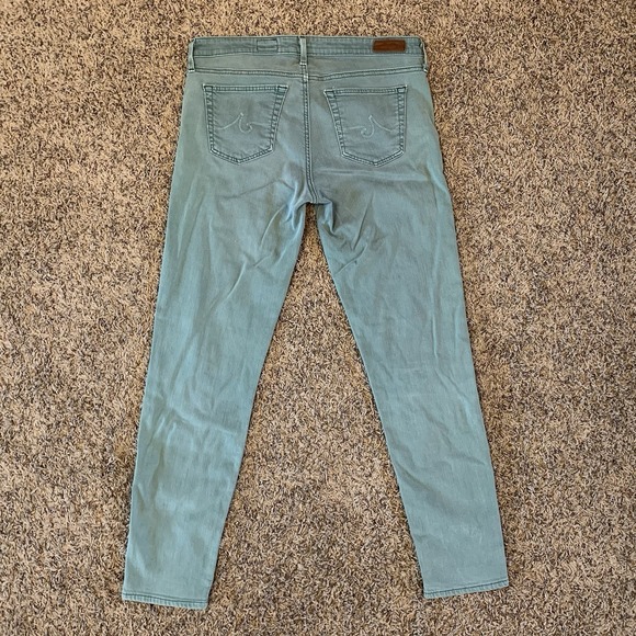 Adriano Goldschmied Jeans Womens 29R Green Stevie Slim Straight Ankle Low Rise - Picture 2 of 10